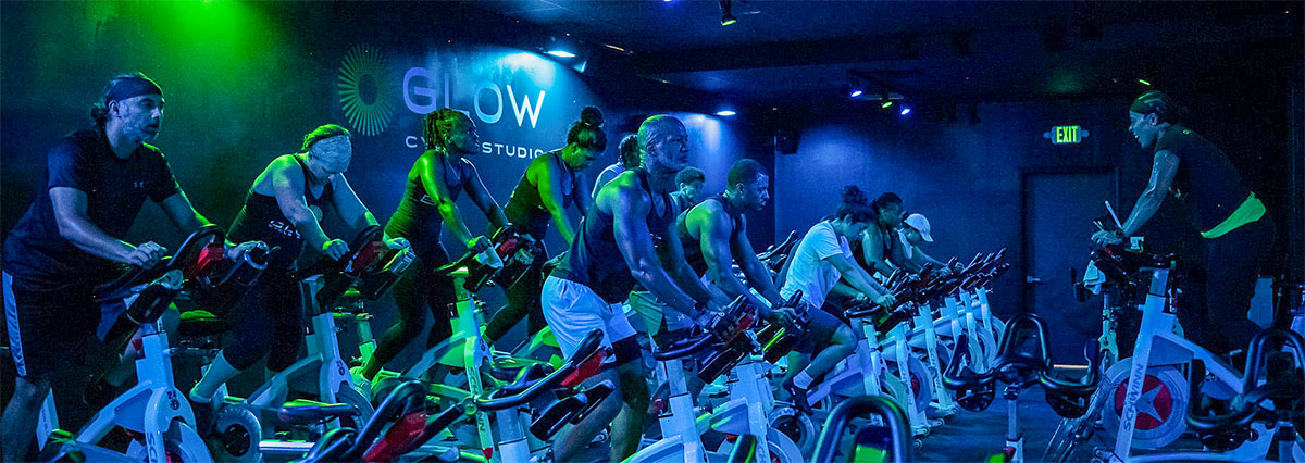 Glow Cycle Fitness Class in Columbia, Maryland.